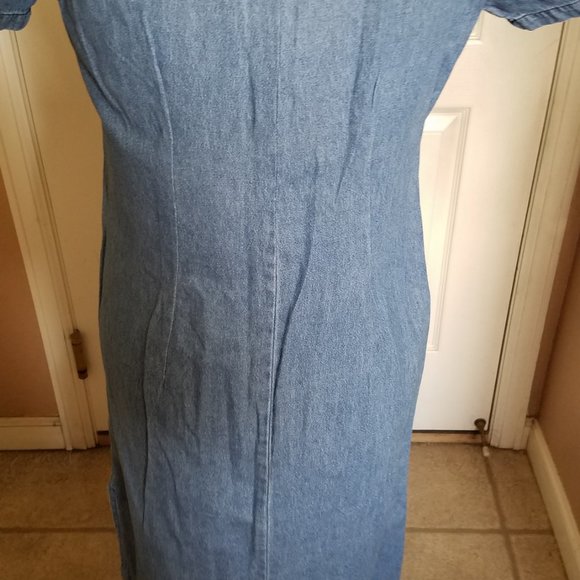 HOME MADE DENIM JUMPER DRESS Size L - Picture 6 of 8